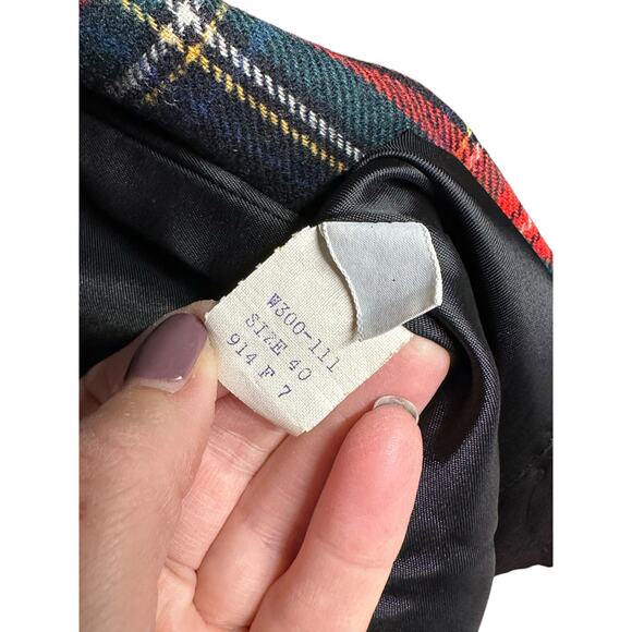 Vintage Pendleton Women's Tartan‎ Plaid Blazer Size 40 -Condition Notes - Picture 5 of 9
